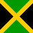 Flag of Jamaica with a diagonal gold cross and black and green triangles