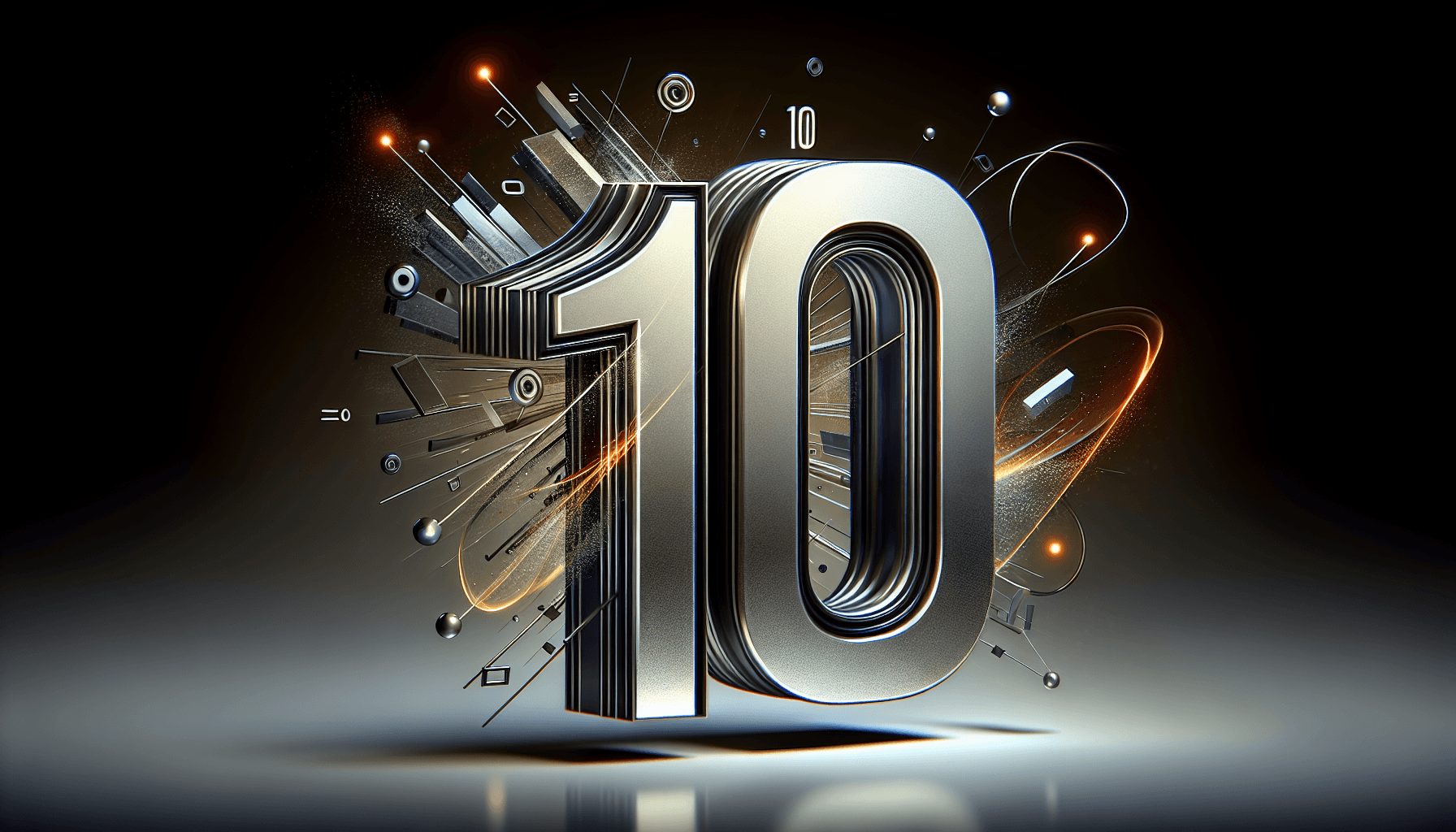 A modern image illustrating the number 10