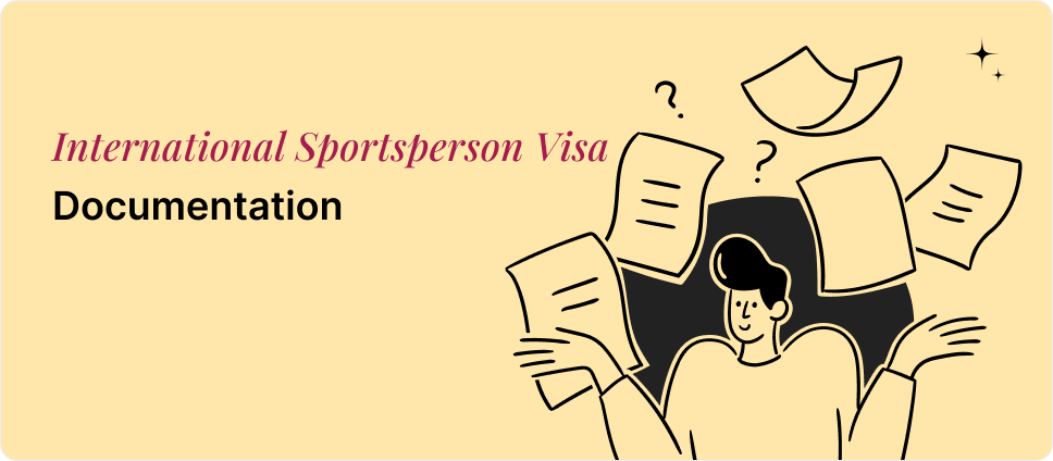 Picture of a person juggling paperwork for UK International Sportsperson Visa documentation