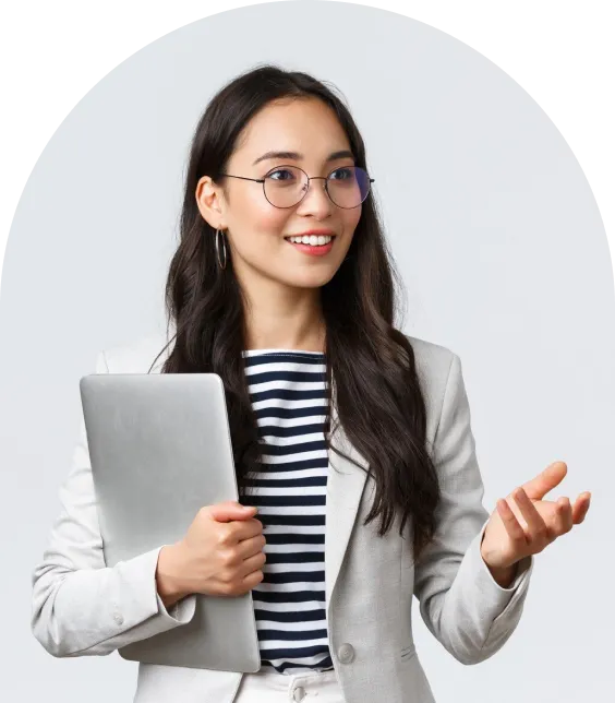 a girl with laptop
