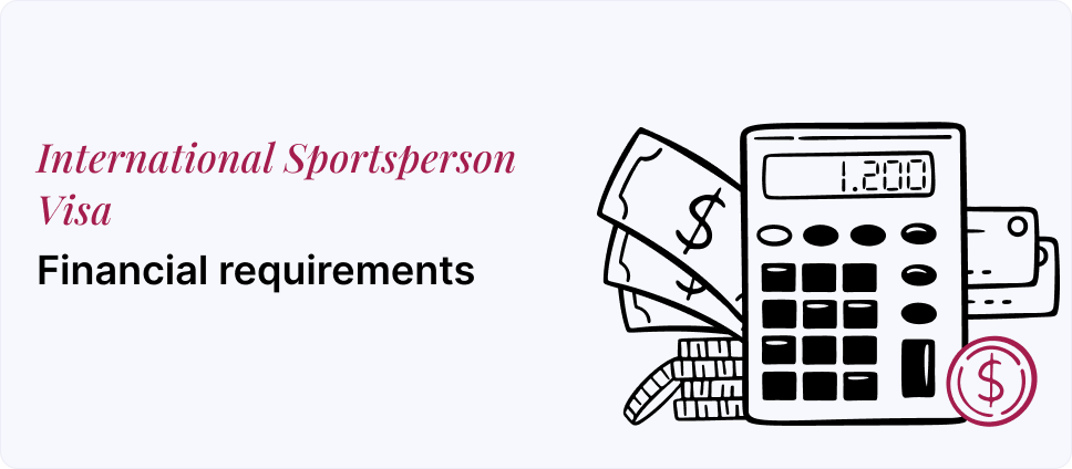 Picture of a calculator and cash illustrating financial requirements for UK International Sportsperson Visa