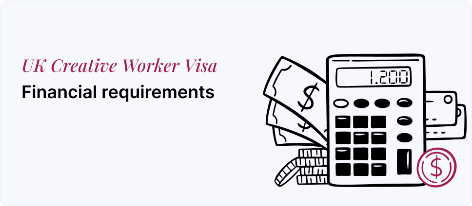 Picture of a calculator and cash illustrating financial requirements for UK Spouse Visa